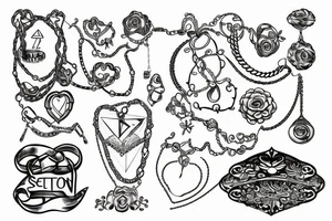 a serotonin tattoo with chains tattoo idea