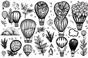 a cheerful forester in a balloon tattoo idea