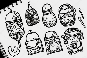 a cheerful forester in a balloon tattoo idea