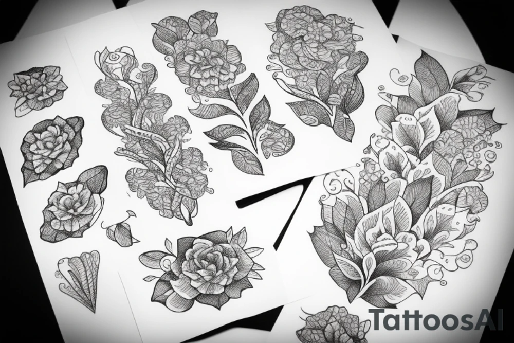 long flower tattoo idea