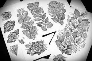 long flower tattoo idea
