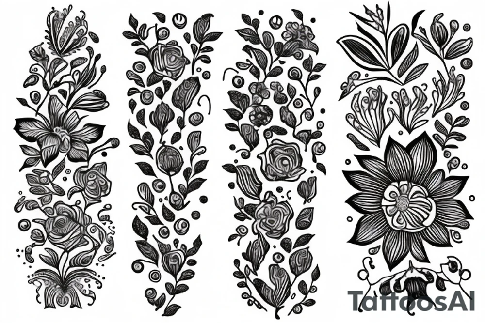 long flower tattoo idea