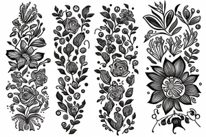 long flower tattoo idea