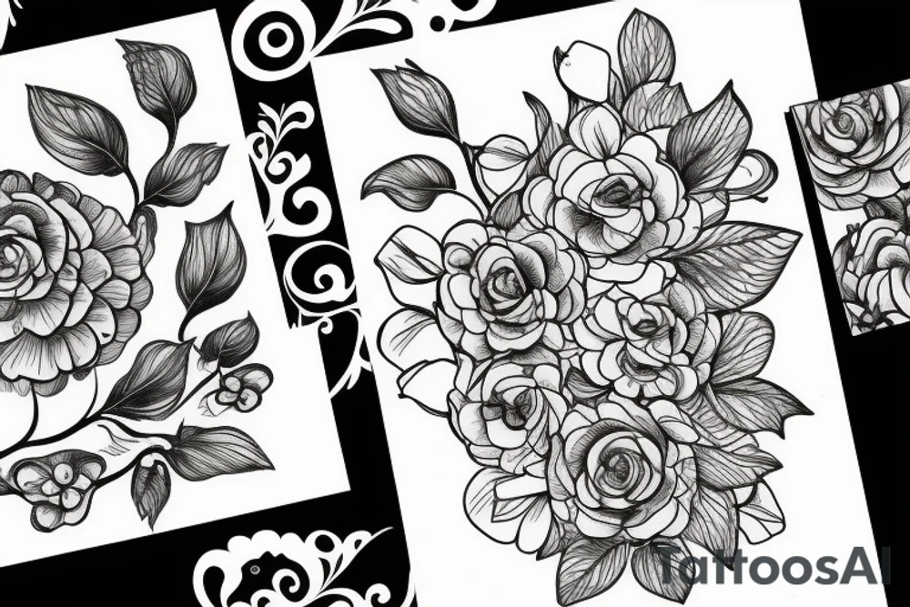 long flower tattoo idea