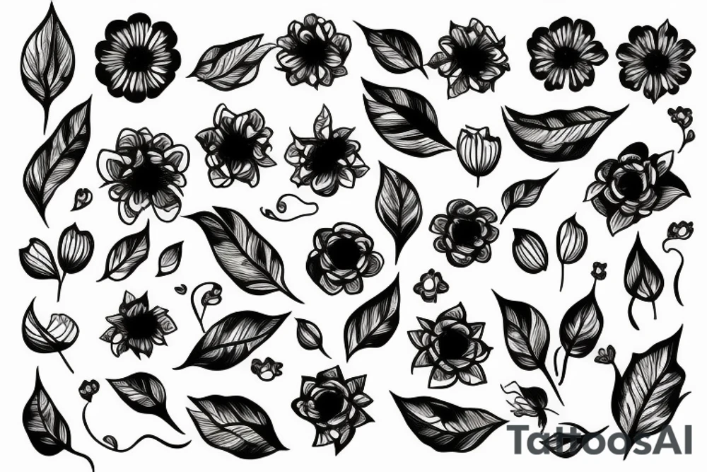 long flower tattoo idea