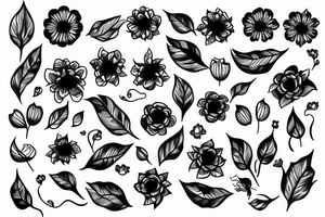 long flower tattoo idea