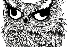 gothic owl tattoo idea