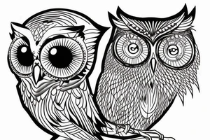 gothic owl tattoo idea