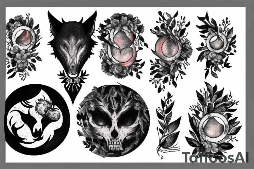 Red moon forest tattoo idea