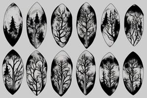 Red moon forest tattoo idea