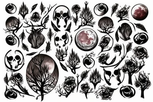Red moon forest tattoo idea