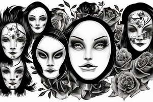 Half a surreal human head depicted with an over flow of emotions tattoo idea