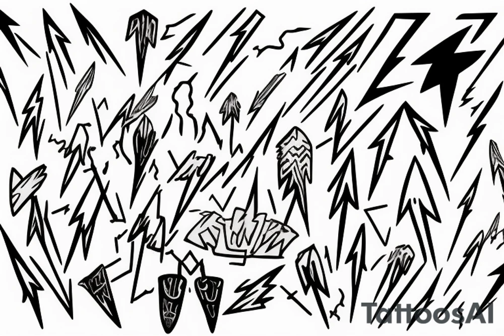 Zeus is throwing lightning bolts tattoo idea