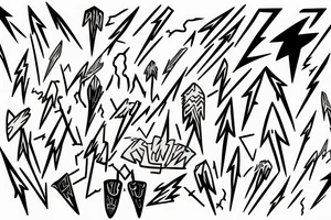 Zeus is throwing lightning bolts tattoo idea