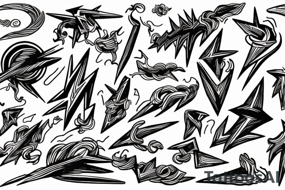 Zeus is throwing lightning bolts tattoo idea