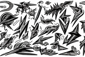 Zeus is throwing lightning bolts tattoo idea
