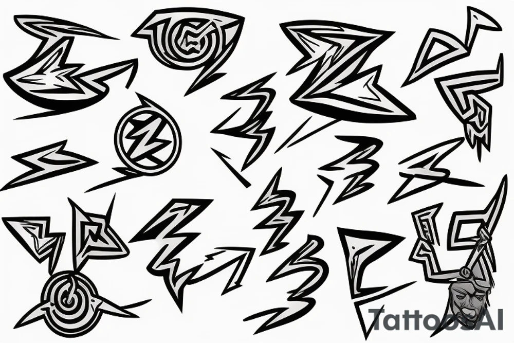 Zeus is throwing lightning bolts tattoo idea