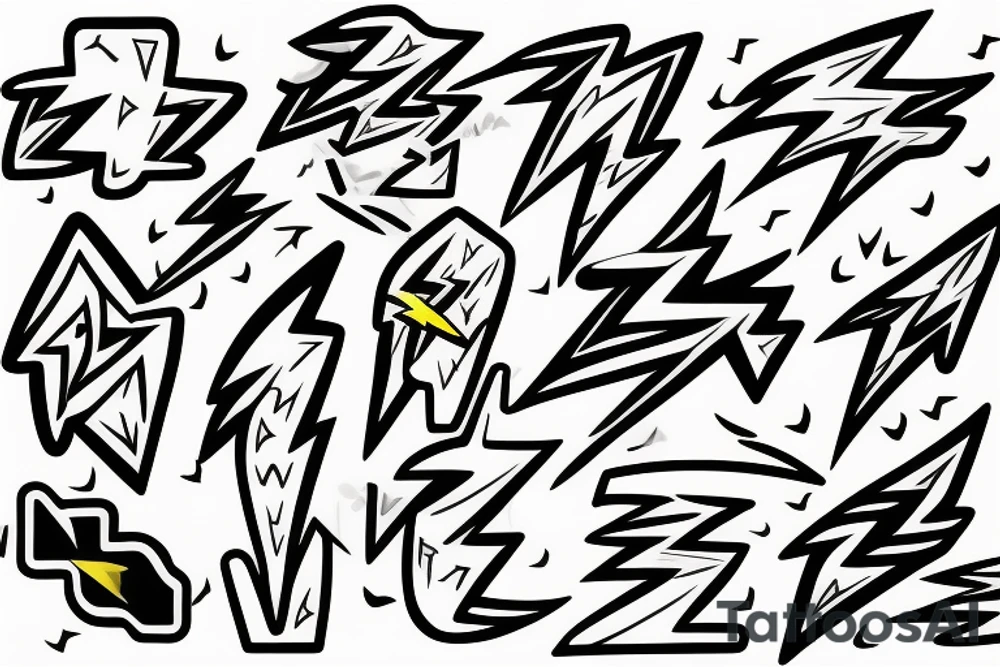 Zeus is throwing lightning bolts tattoo idea
