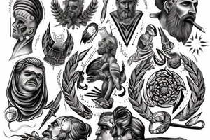 Zeus with a thunderbolt in his hand tattoo idea