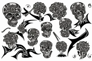 Grim reaper with flowers tattoo idea