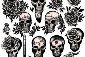 Grim reaper with flowers tattoo idea