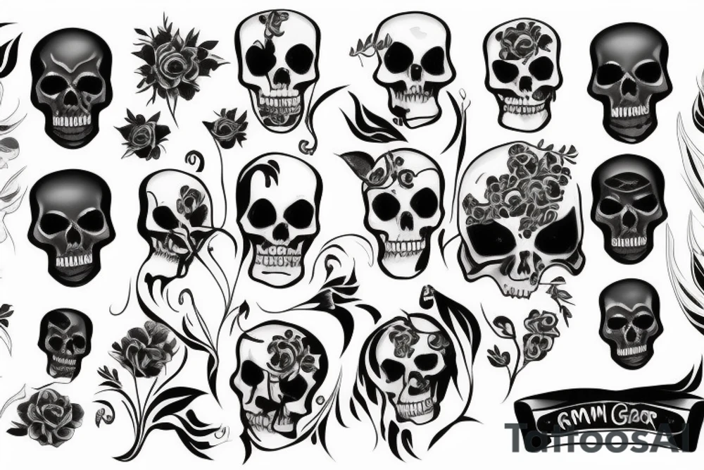 Grim reaper with flowers tattoo idea