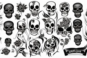 Grim reaper with flowers tattoo idea