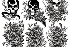 Grim reaper with flowers tattoo idea