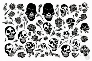 Grim reaper surrounded by flowers tattoo idea