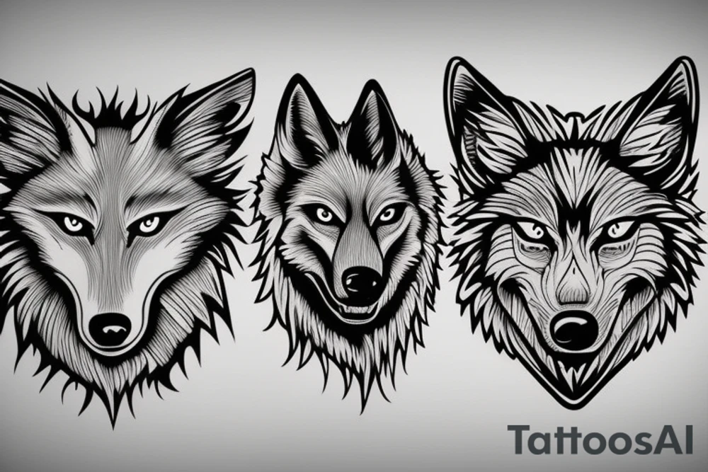 Wolf head tattoo idea