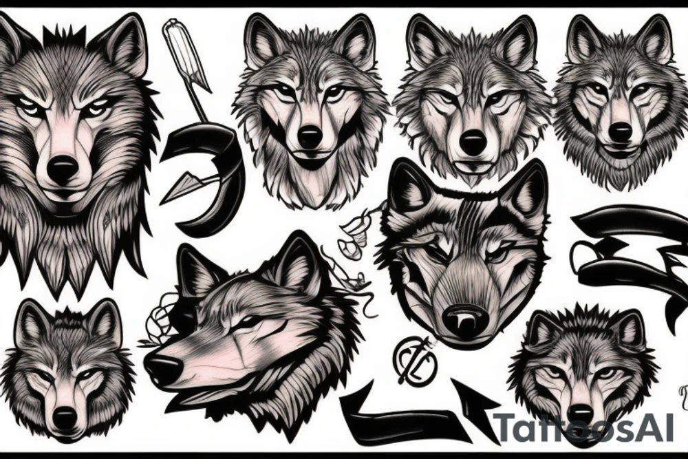 Wolf head tattoo idea