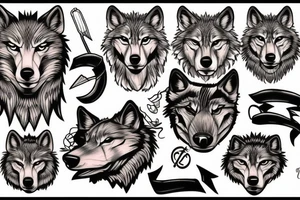 Wolf head tattoo idea