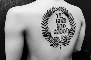 Laurel wreath surrounding quote "you can be good" tattoo idea