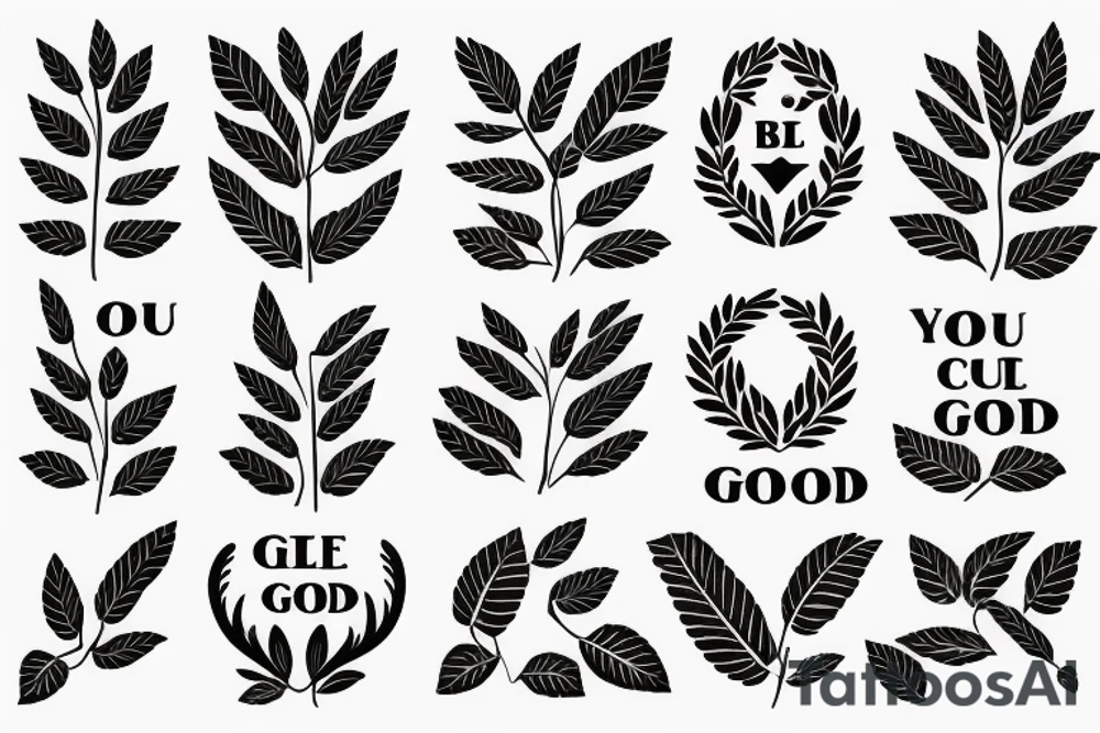 Laurel wreath surrounding quote "you can be good" tattoo idea