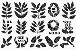 Laurel wreath surrounding quote "you can be good" tattoo idea