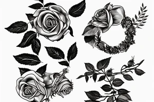 laurel wreath surrounding beehive with rose tattoo idea