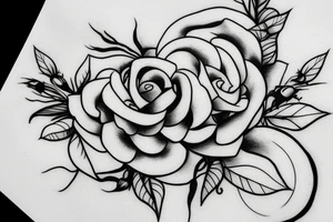 laurel wreath with bumble bee with rose tattoo idea