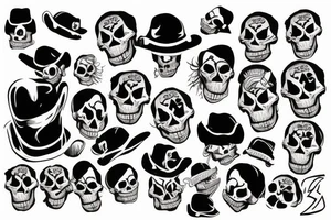 Skull with a joker hat tattoo idea