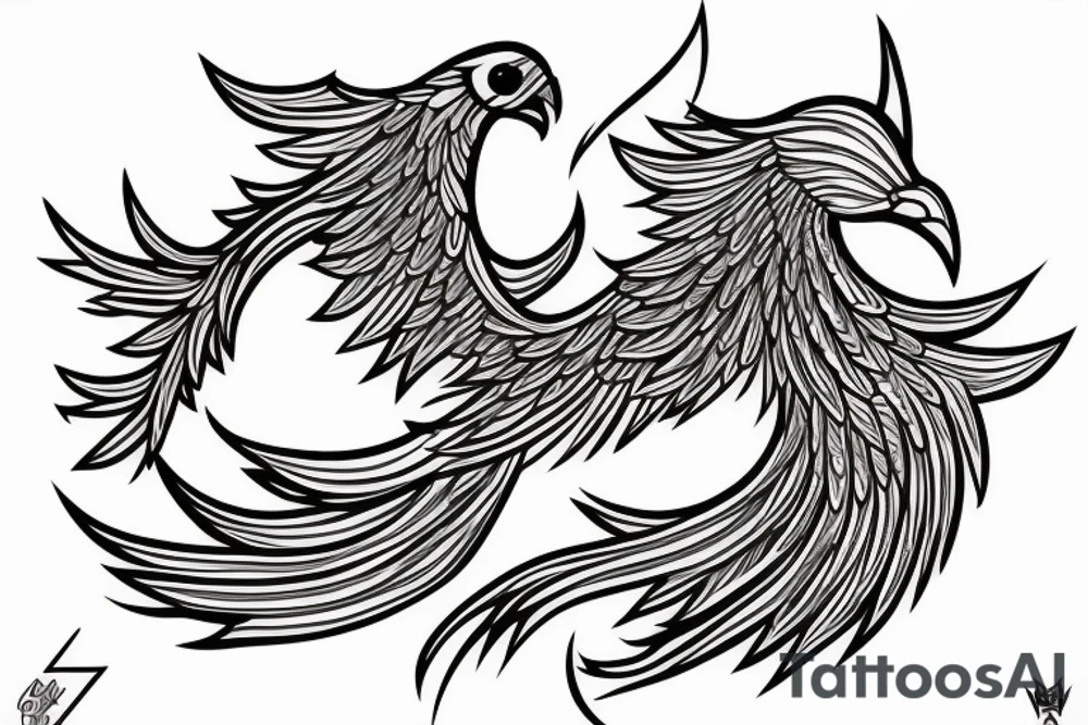 Phoenix bird rebirth from a spiral tattoo idea