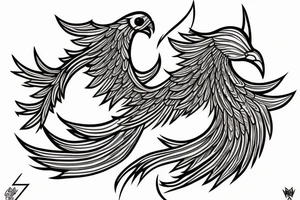 Phoenix bird rebirth from a spiral tattoo idea