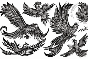Phoenix bird rebirth from a spiral tattoo idea