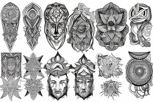spiritual combined with geometric tattoo idea