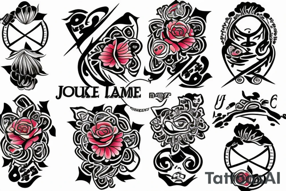 poker, jui jitsu, eye, family, flower tattoo idea