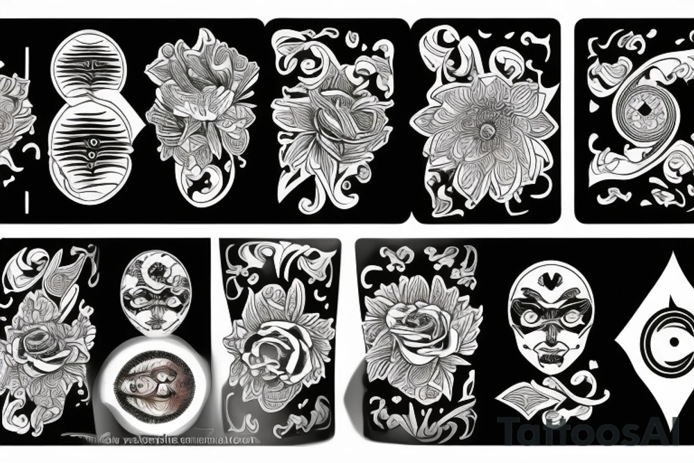 poker, jui jitsu, eye, family, flower tattoo idea