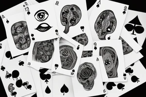 poker, eye,
flower tattoo idea