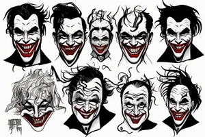 The face of the Joker, who has a sad expression tattoo idea