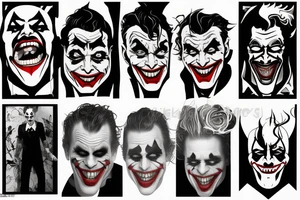 The face of the Joker, who has a sad expression tattoo idea