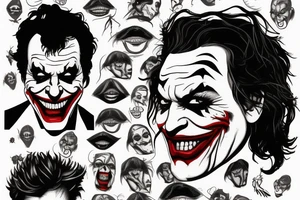 The face of the Joker, who has a sad expression tattoo idea