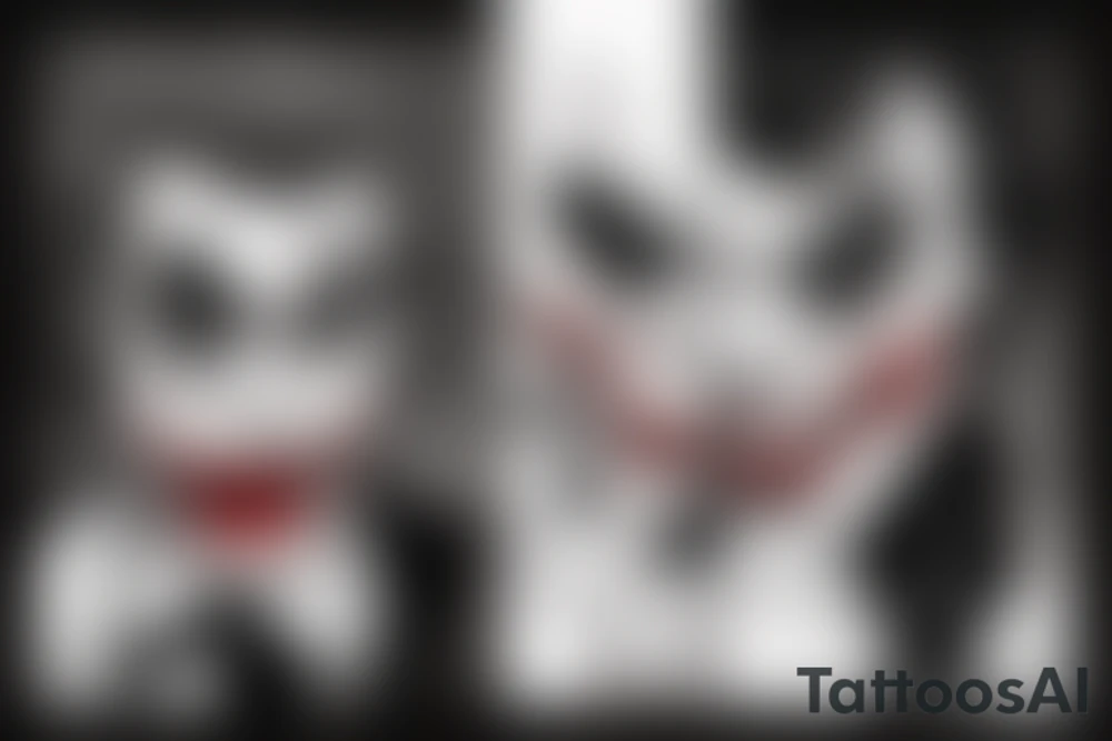 The face of the Joker, who has a sad expression tattoo idea