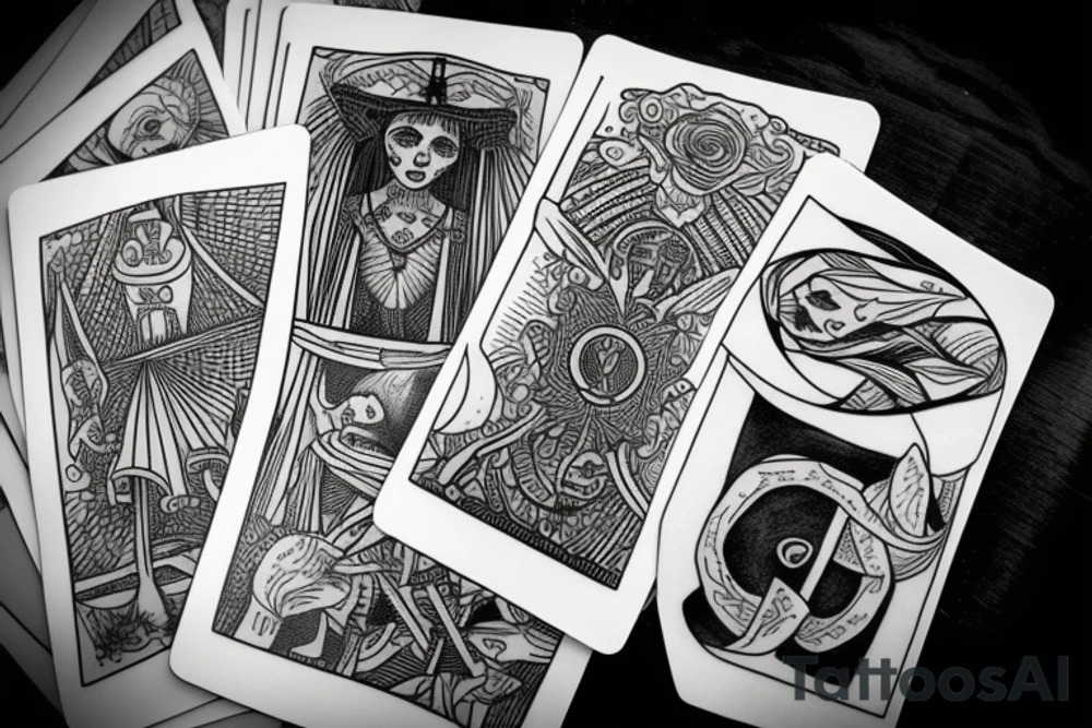 5 of cups tarot tattoo idea